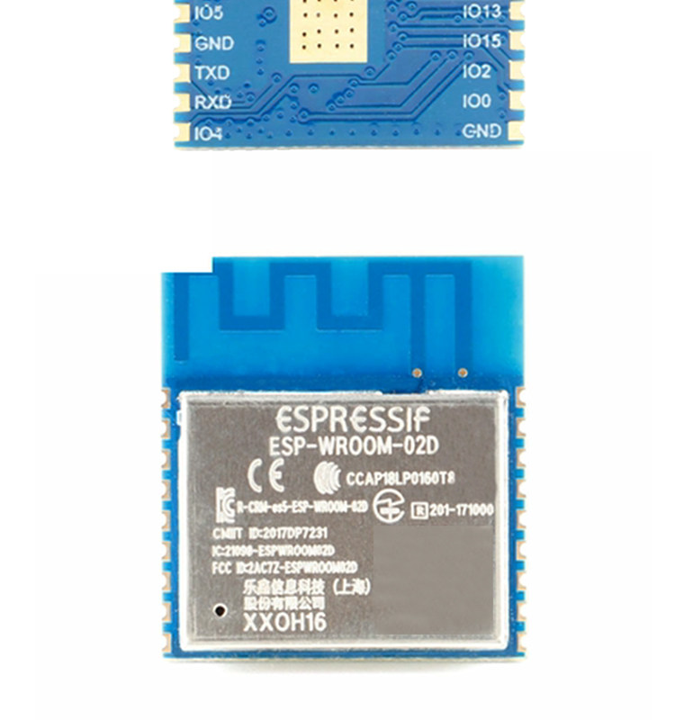 esp8266樂鑫官網ESP-WROOM-02D/02U無線wifi模組集成ESP8266EX的貼片式模組
